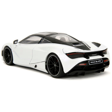 McLaren 720S White Metallic with Black Top "Pink Slips" Series 1/24 Diecast Model Car by Jada-Jada-ModelCars.com
