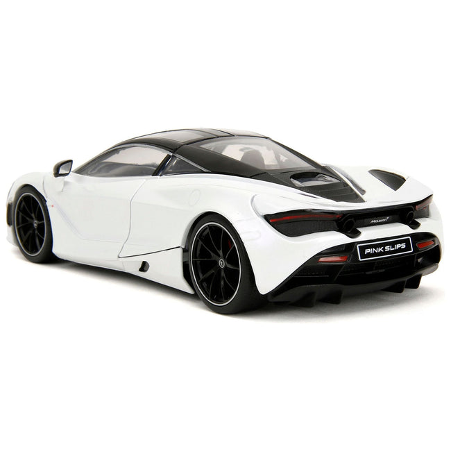 McLaren 720S White Metallic with Black Top "Pink Slips" Series 1/24 Diecast Model Car by Jada-Jada-ModelCars.com