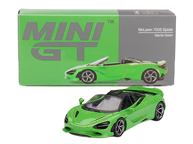 McLaren 750S Spider Mantis Green Limited Edition 1/64 Diecast Model Car by Mini GT-Mini GT-ModelCars.com