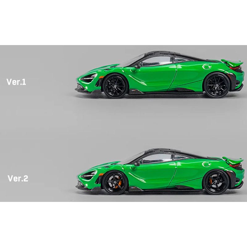 McLaren 765LT Green with Black Top and Extra Wheels 1/64 Diecast Model Car by CM Models-CM Models-ModelCars.com