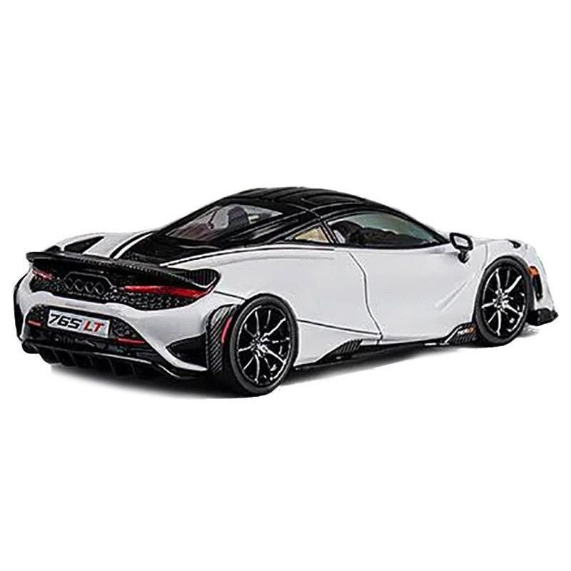 McLaren 765LT White with Black Top and Extra Wheels 1/64 Diecast Model Car by CM Models-CM Models-ModelCars.com