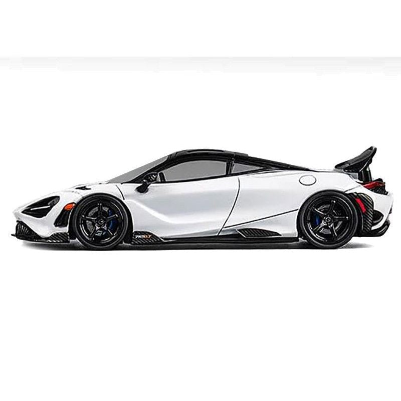 McLaren 765LT White with Black Top and Extra Wheels 1/64 Diecast Model Car by CM Models-CM Models-ModelCars.com