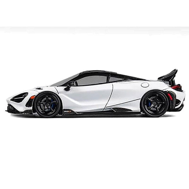 McLaren 765LT White with Black Top and Extra Wheels 1/64 Diecast Model Car by CM Models-CM Models-ModelCars.com