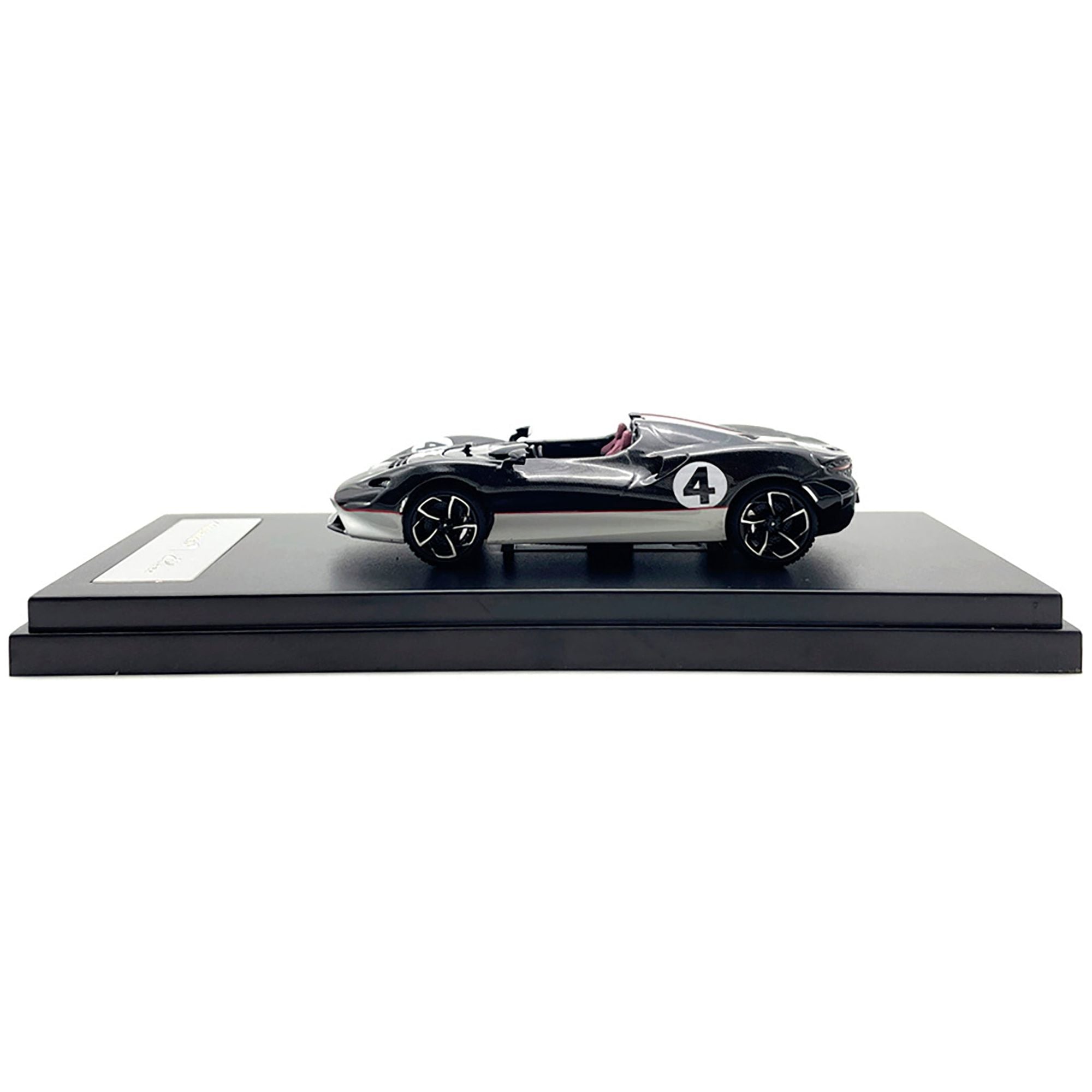 McLaren Elva Convertible 4 Carbon Black with White and Red Stripes 1/64 Diecast Model Car by LCD Models - LCD Models - ModelCars.com