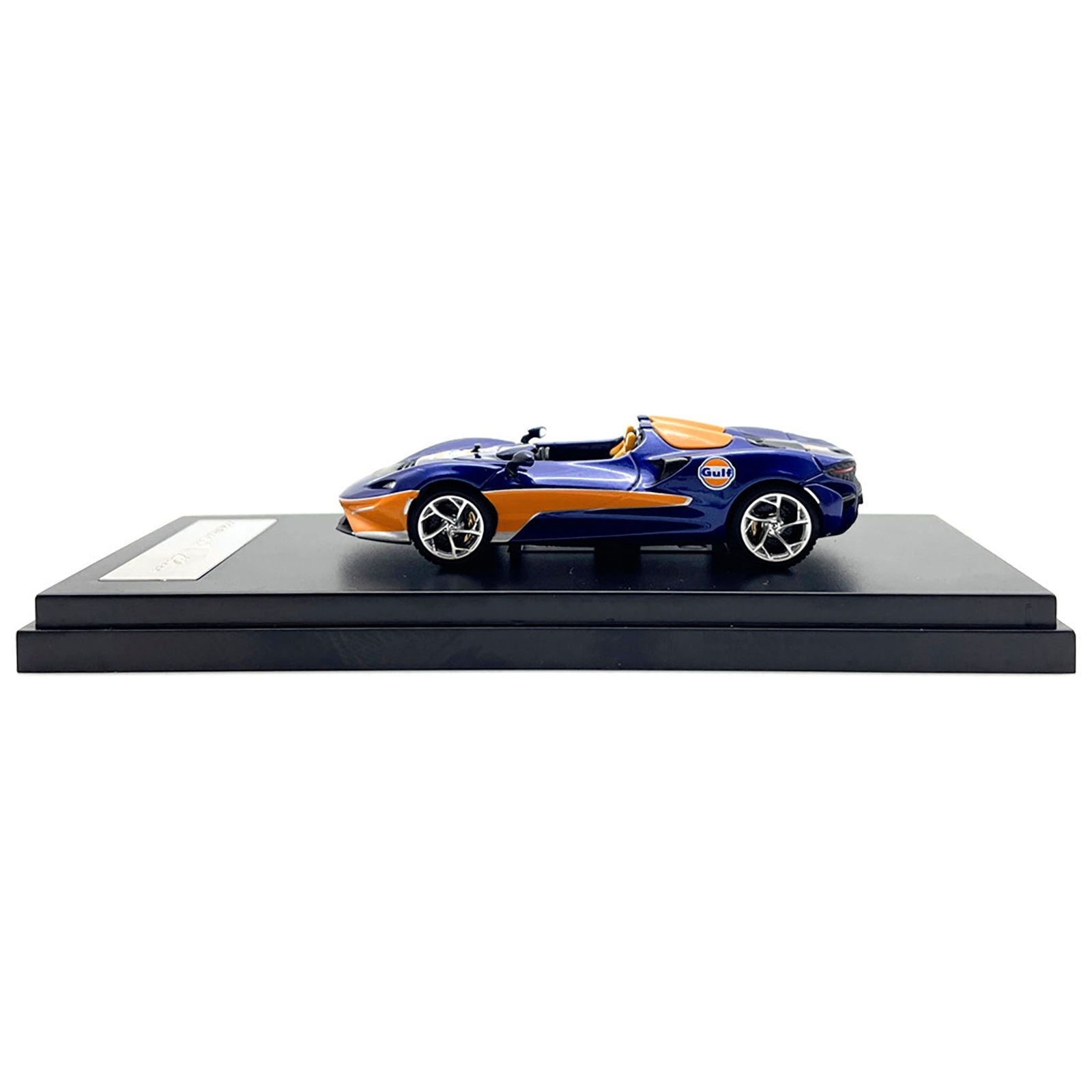 McLaren Elva Convertible Dark Blue Metallic with Orange Accents "Gulf Oil" 1/64 Diecast Model Car by LCD Models - LCD Models - ModelCars.com