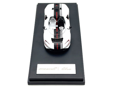 McLaren Elva Convertible White with Carbon and Red Stripes 1/64 Diecast Model Car by LCD Models-LCD Models-ModelCars.com