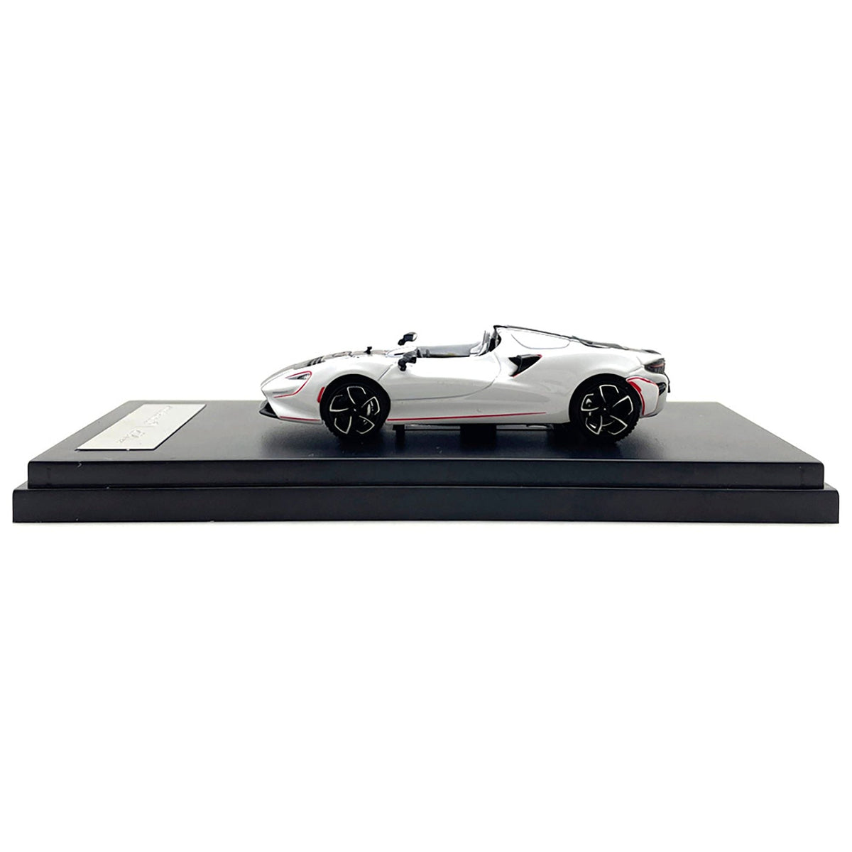 McLaren Elva Convertible White with Carbon and Red Stripes 1/64 Diecast Model Car by LCD Models - LCD Models - ModelCars.com