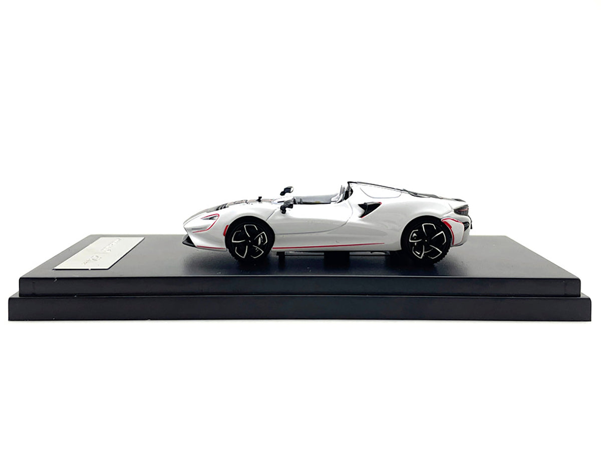 McLaren Elva Convertible White with Carbon and Red Stripes 1/64 Diecast Model Car by LCD Models-LCD Models-ModelCars.com