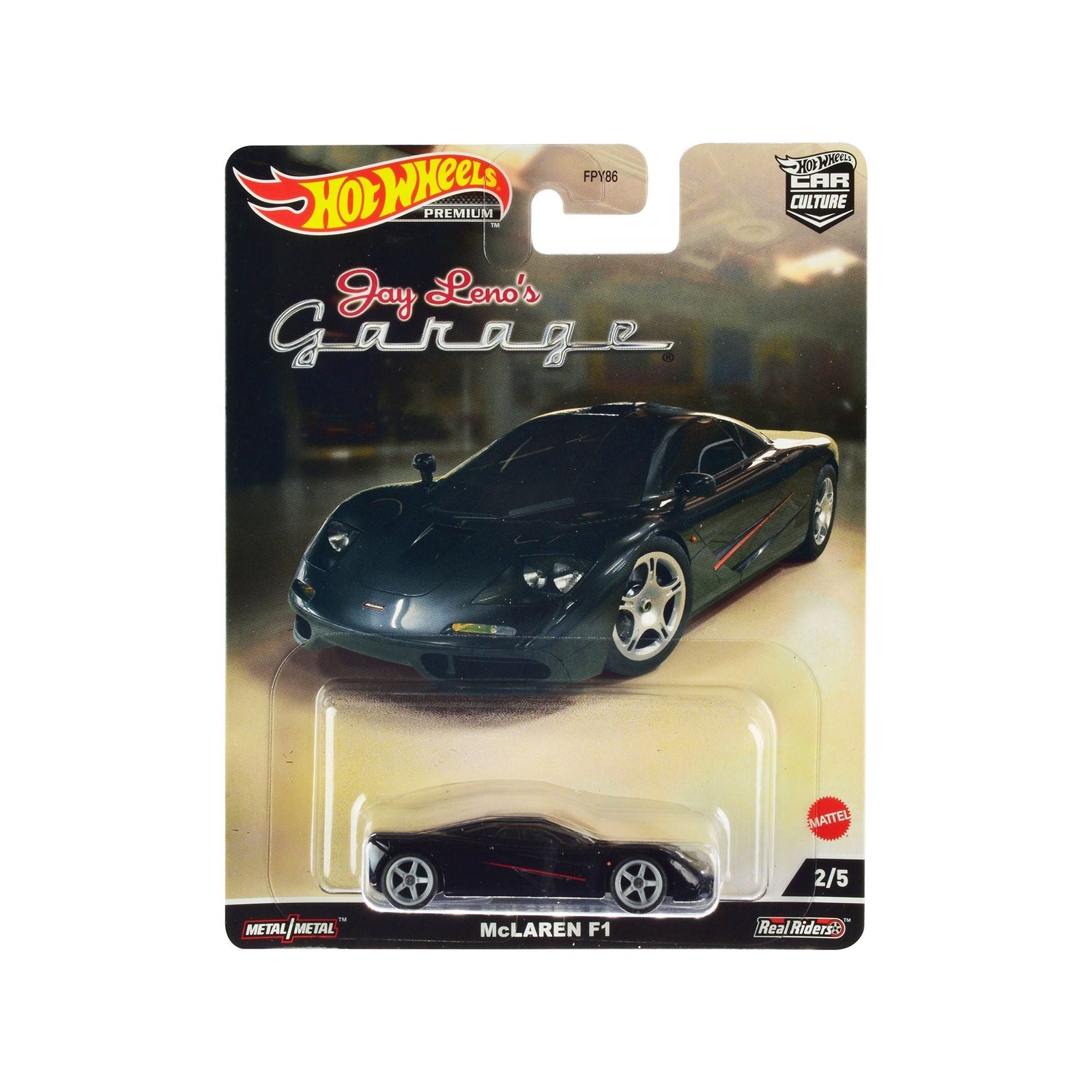 McLaren F1 Black with Red Stripes "Jay Lenoâ€™s Garage" Diecast Model Car by Hot Wheels - Hotwheels - ModelCars.com