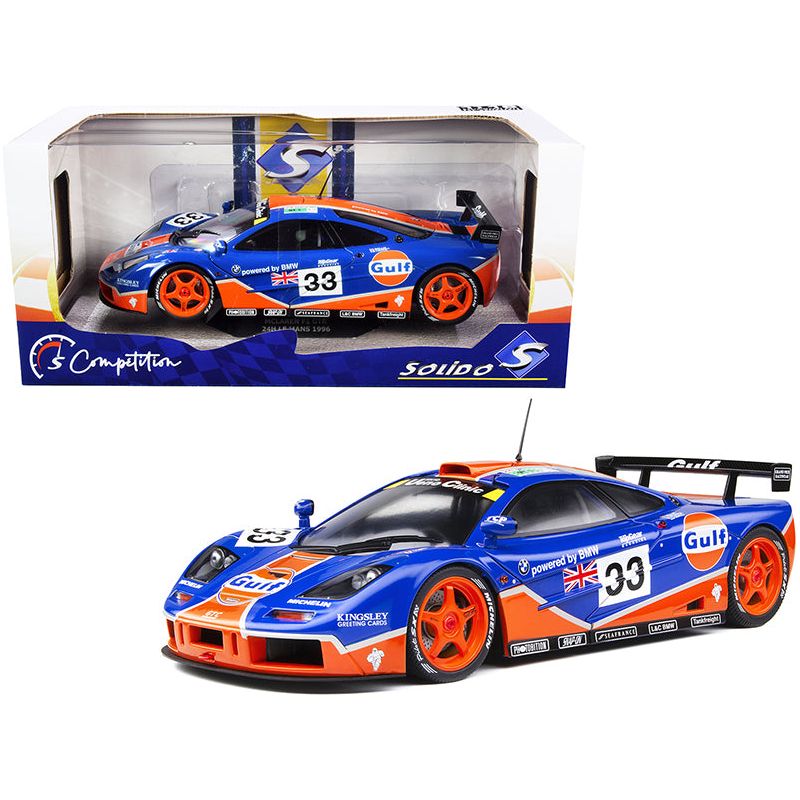 McLaren F1 GTR 33 R. Bellm - J.J. Lehto - J. Weaver "Gulf Oil" 24 Hours of Le Mans (1996) "Competition" Series 1/18 Diecast Model Car by Solido - Solido - ModelCars.com