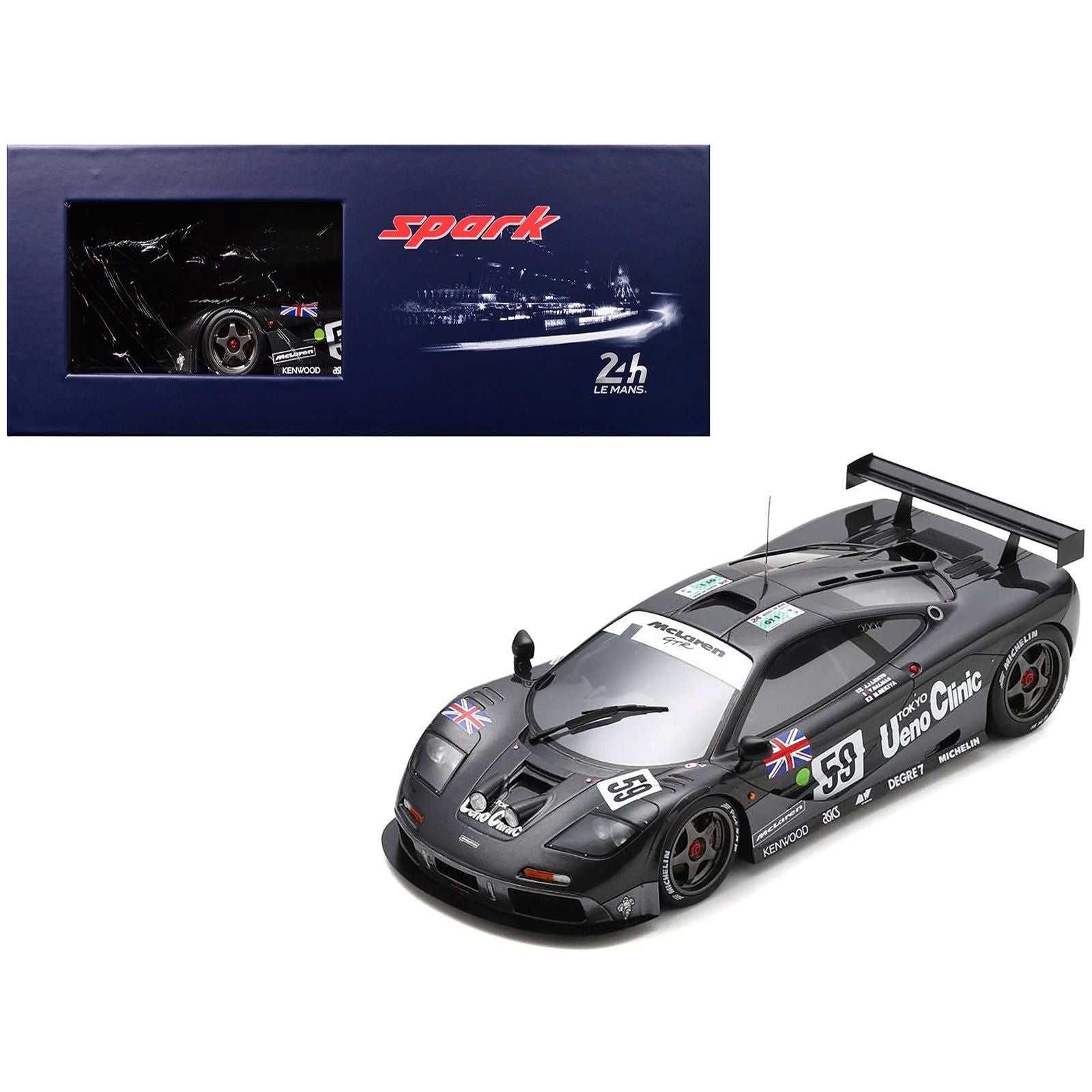 McLaren F1 GTR 59 Yannick Dalmas - Masanori Sekiya - JJ Lehto "Kokusai Kaihatsu Racing" Winner "24 Hours of Le Mans" (1995) with Acrylic Display Case 1/18 Model Car by Spark - Spark - ModelCars.com