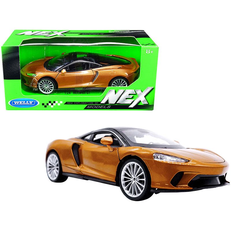 McLaren GT Gold Metallic with Black Top "NEX Models" 1/24 Diecast Model Car by Welly - Welly - ModelCars.com