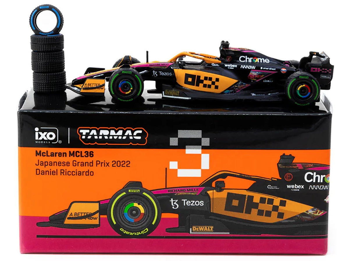 McLaren MCL36 #3 Daniel Ricciardo Formula One F1 "Japanese GP" (2022) "Global64" Series 1/64 Diecast Model Car by Tarmac Works-Mini GT-ModelCars.com