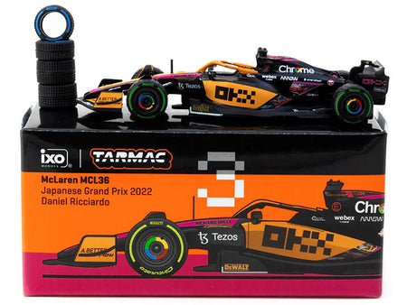 McLaren MCL36 #3 Daniel Ricciardo Formula One F1 "Japanese GP" (2022) "Global64" Series 1/64 Diecast Model Car by Tarmac Works-Mini GT-ModelCars.com