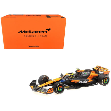 McLaren MCL38 4 Lando Norris "OKX" Winner F1 Formula One "Miami GP" (2024) with Driver Limited Edition to 732 pieces Worldwide 1/18 Model Car by Minichamps - Minichamps - ModelCars.com