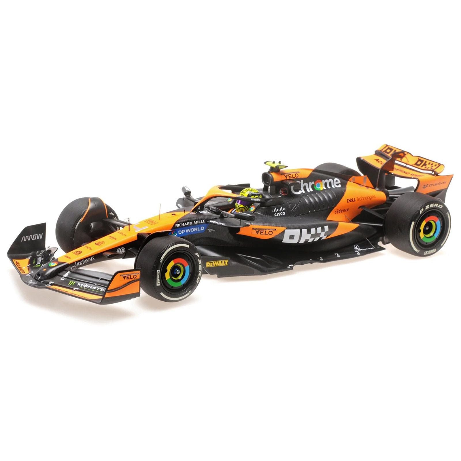 McLaren MCL38 4 Lando Norris "OKX" Winner F1 Formula One "Miami GP" (2024) with Driver Limited Edition to 732 pieces Worldwide 1/18 Model Car by Minichamps - Minichamps - ModelCars.com