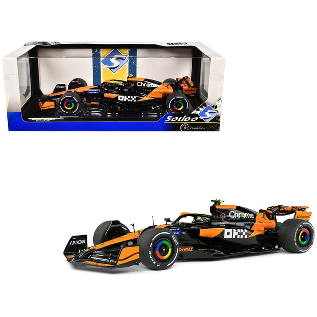McLaren MCL38 4 Lando Norris "OKX" Winner Formula One F1 Miami GP (2024) "Competition" Series 1/18 Diecast Model Car by Solido - Solido - ModelCars.com