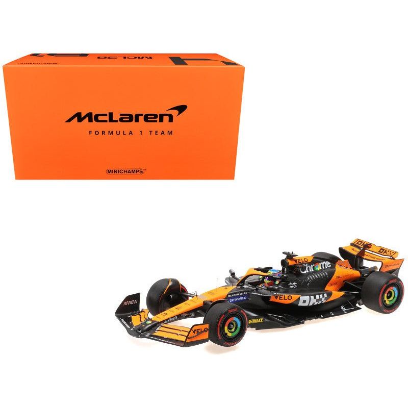 McLaren MCL38 81 Oscar Piastri "OKX" F1 Formula One "Emilia Romagna GP" (2024) with Driver Limited Edition to 162 pieces Worldwide 1/18 Model Car by Minichamps - Minichamps - ModelCars.com