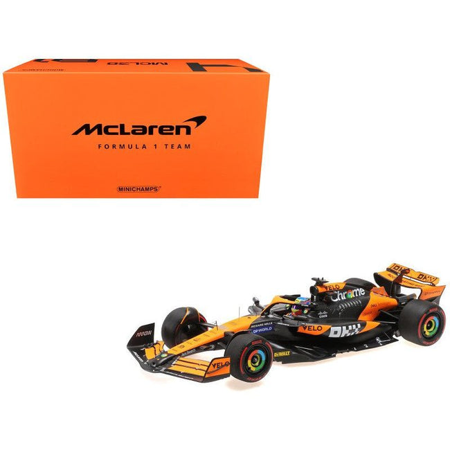 McLaren MCL38 81 Oscar Piastri "OKX" F1 Formula One "Emilia Romagna GP" (2024) with Driver Limited Edition to 162 pieces Worldwide 1/18 Model Car by Minichamps - Minichamps - ModelCars.com