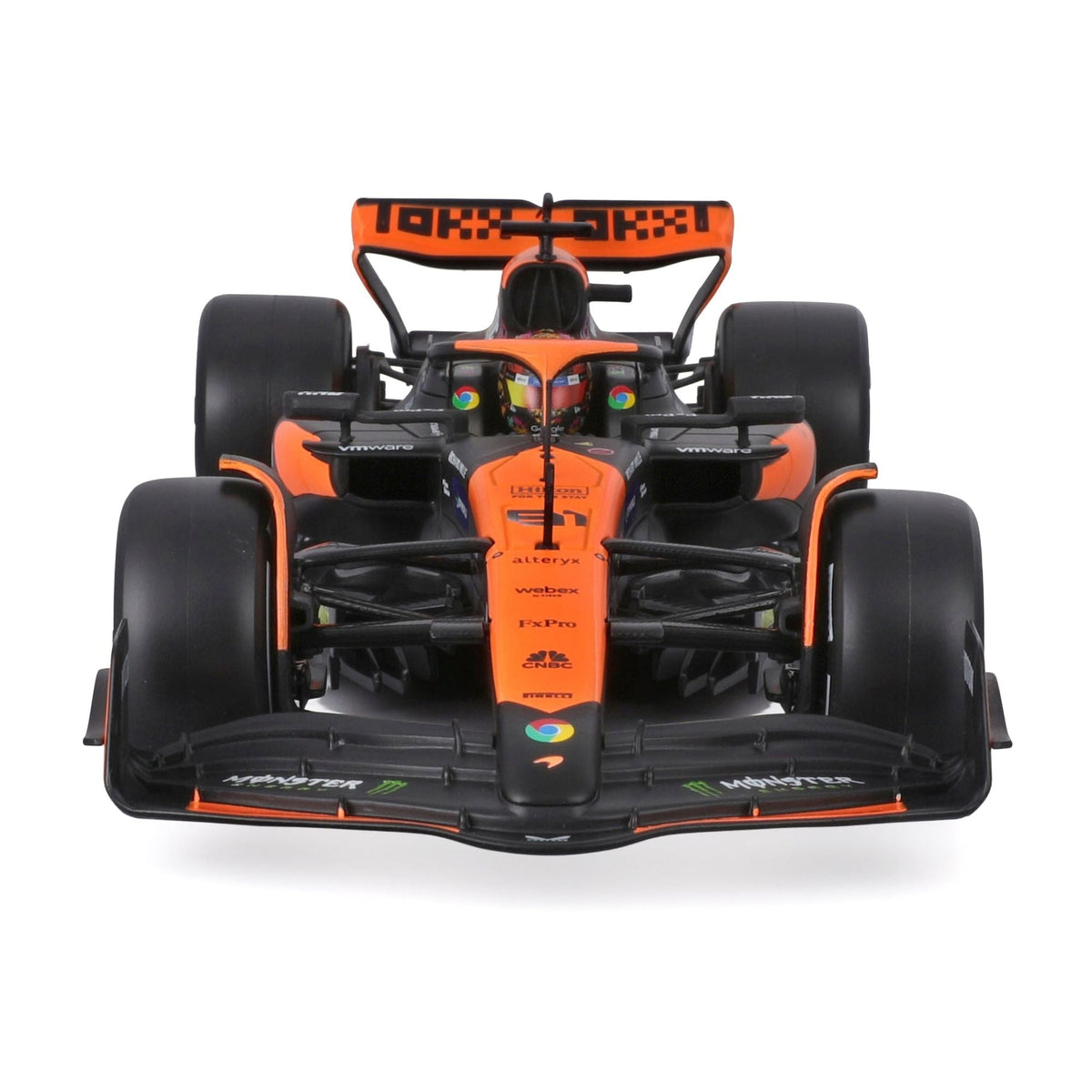 McLaren MCL38 #81 Oscar Piastri "OKX" Formula One F1 "Miami GP" (2024) with Display Case 1/24 Diecast Model Car by Bburago-Bburago-ModelCars.com
