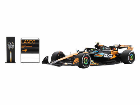 McLaren MCL39 #4 Lando Norris 3rd Place Formula One F1 "Abu Dhabi GP GP" (2025) "Drivers' World Champion 2025" with Pit Board and Acrylic Display Case 1/18 Model Car by Spark-Spark-ModelCars.com
