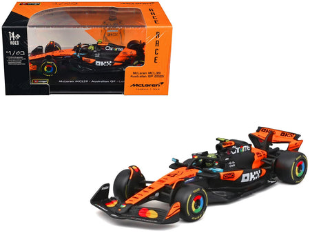McLaren MCL39 4 Lando Norris Winner Formula One F1 "Australian GP" (2025) with Display Case "Race" Series 1/43 Diecast Model Car by Bburago-Bburago-ModelCars.com