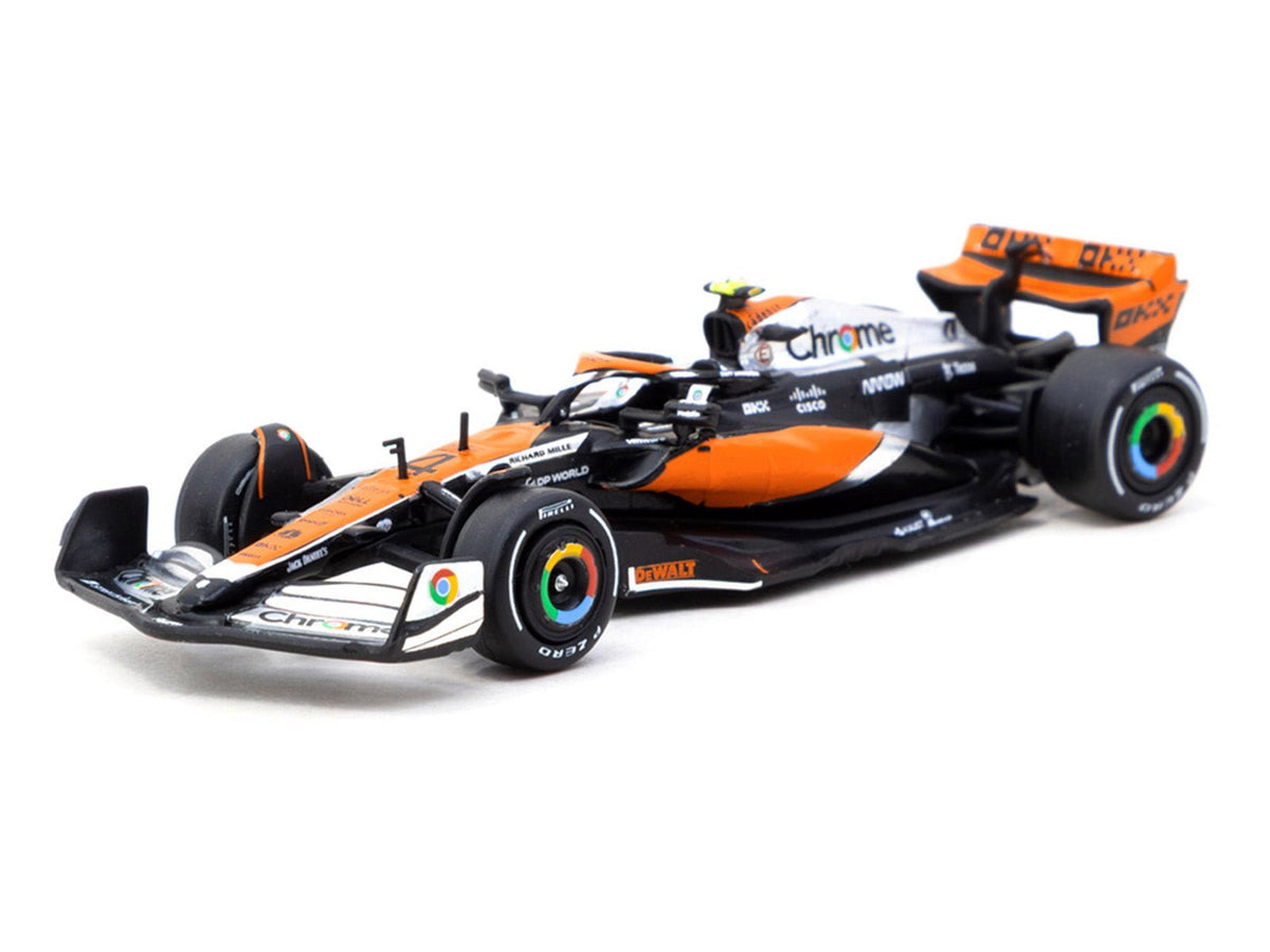 McLaren MCL60 4 Lando Norris 2nd Place Formula One F1 "British GP" (2023) with Pitboards "Global64" Series 1/64 Diecast Model Car by Tarmac Works-Tarmac Works-ModelCars.com