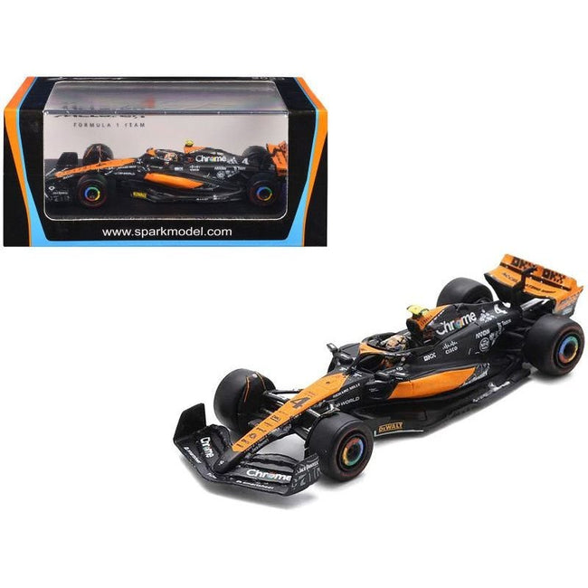 McLaren MCL60 #4 Lando Norris "Chrome" Formula One F1 "Las Vegas GP" (2023) 1/64 Diecast Model Car by Spark-Spark-ModelCars.com