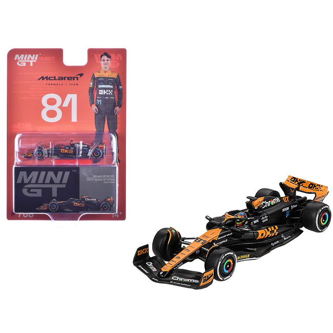 McLaren MCL60 #81 Oscar Piastri 3rd Place Formula One F1 "Japanese GP" (2023) Limited Edition 1/64 Diecast Model Car by Mini GT-Mini GT-ModelCars.com