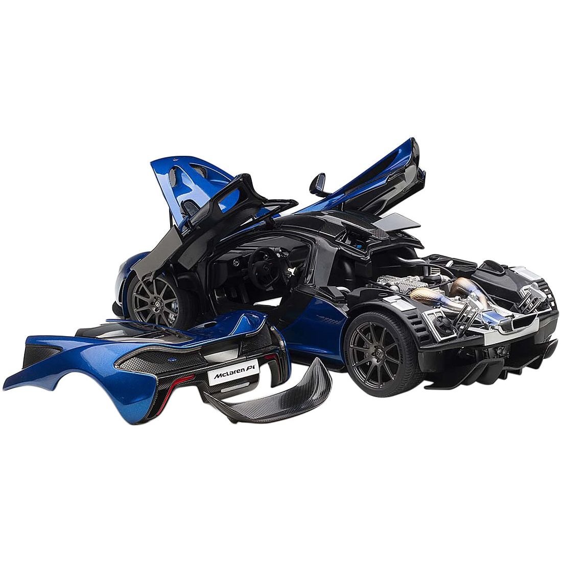Mclaren P1 Azure Blue / Metallic Dark Blue and Carbon Fiber 1/18 Model Car by Autoart - Autoart - ModelCars.com