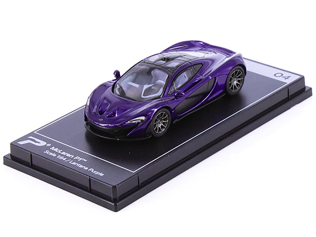 McLaren P1 Lantana Purple Metallic with Black Top "Hypercar League Collection" 1/64 Diecast Model Car by PosterCars-PosterCars-ModelCars.com
