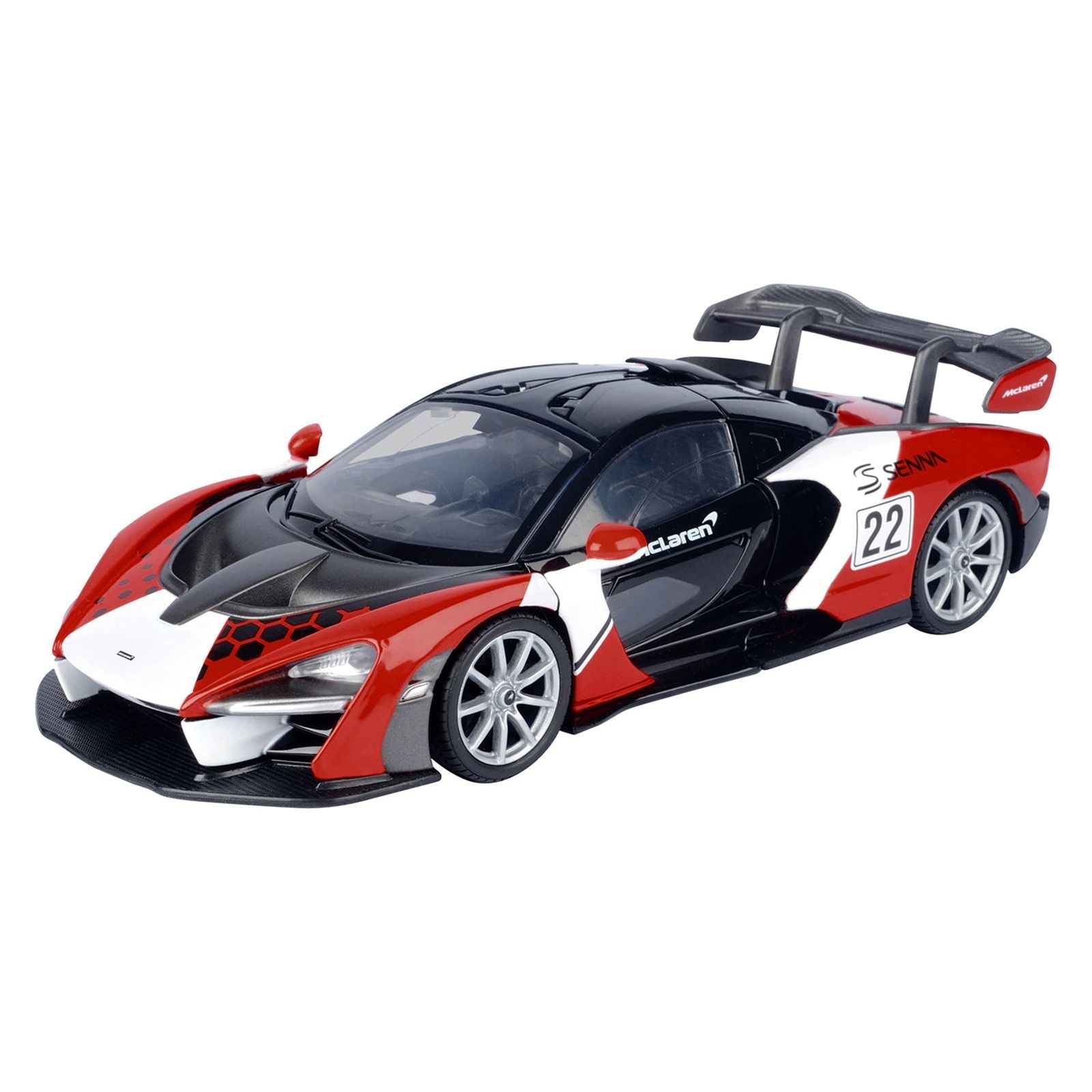 McLaren Senna 22 Black with Red and White Graphics "GT Racing" Series 1/24 Diecast Model Car by Motormax - Motormax - ModelCars.com