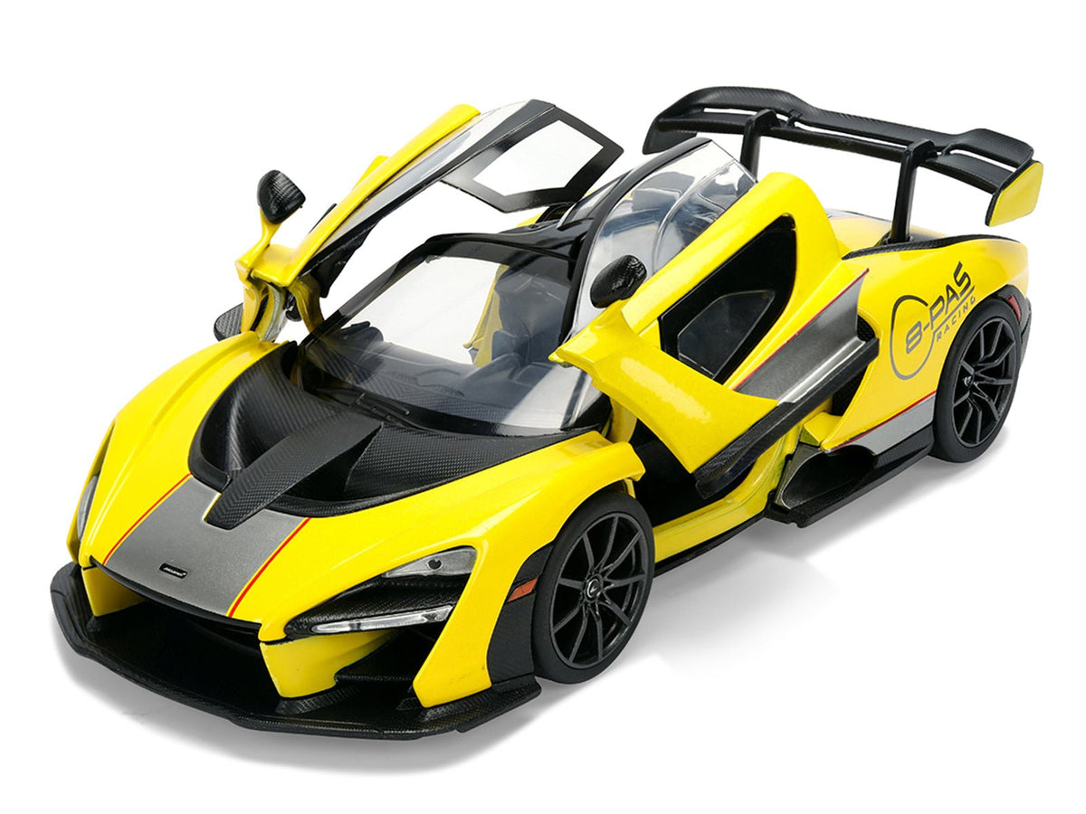 McLaren Senna "8-PAS Racing" Yellow Metallic with Black Top "Hyper-Spec" Series 1/24 Diecast Model Car by Jada-Jada-ModelCars.com