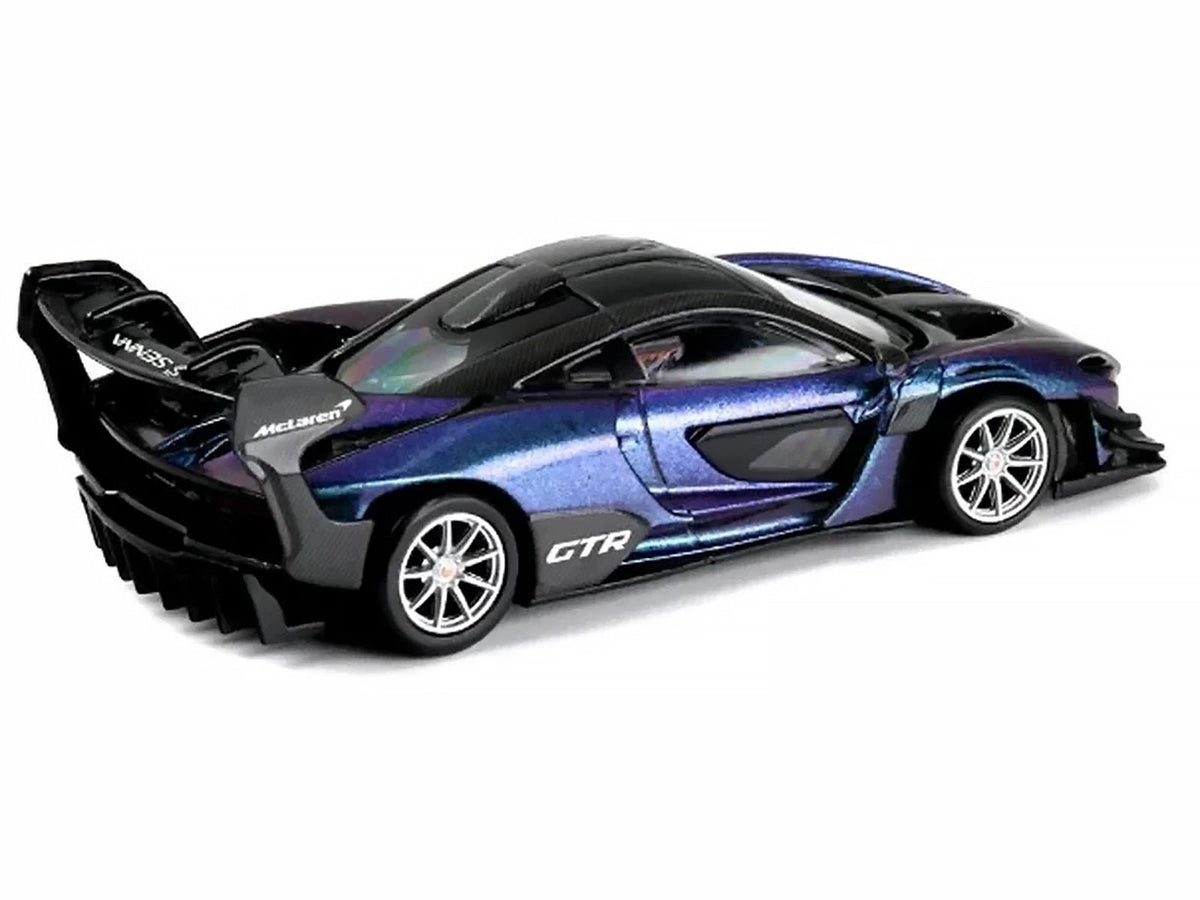 McLaren Senna GTR Midnight Purple Metallic with Black Top "HCFC 2025 Limited Edition" 1/64 Diecast Model Car by Trends Hobby-Trends Hobby-ModelCars.com