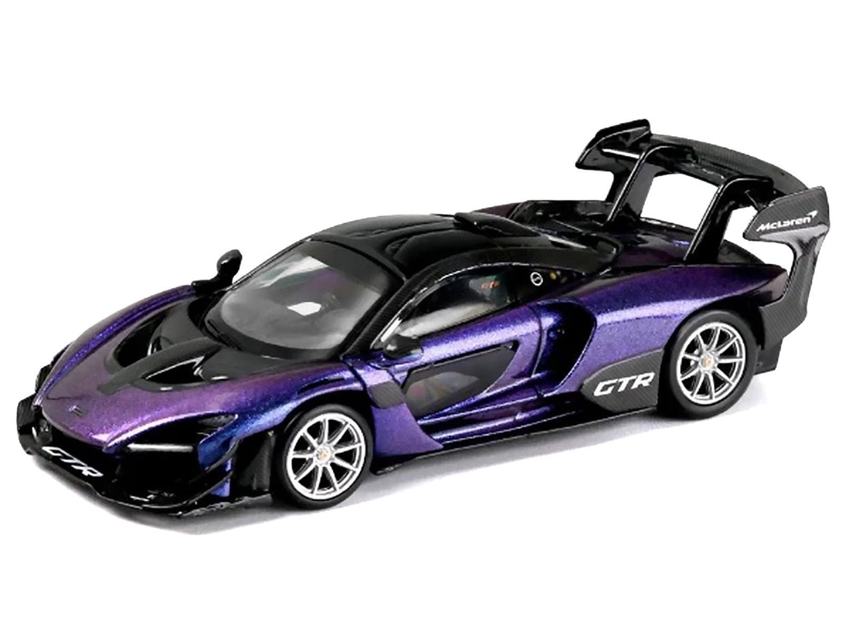 McLaren Senna GTR Midnight Purple Metallic with Black Top "HCFC 2025 Limited Edition" 1/64 Diecast Model Car by Trends Hobby-Trends Hobby-ModelCars.com
