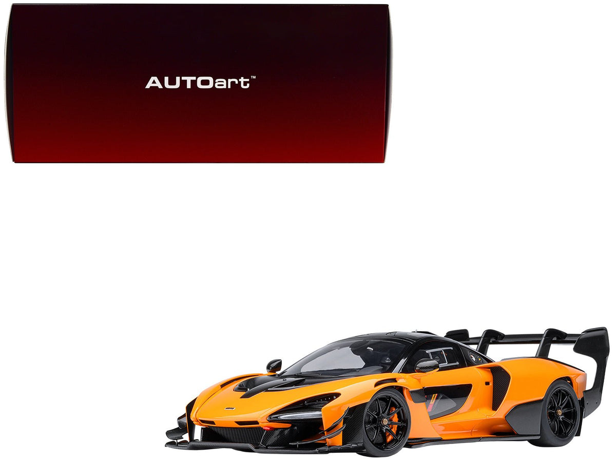 McLaren Senna GTR Orange with Black Top 1/18 Model Car by Autoart-Autoart-ModelCars.com