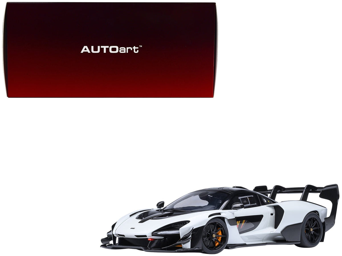 McLaren Senna GTR Silica White with Black Top 1/18 Model Car by Autoart-Autoart-ModelCars.com