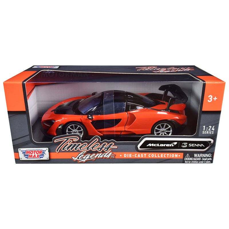 McLaren Senna Orange Metallic and Black "Timeless Legends" 1/24 Diecast Model Car by Motormax - Motormax - ModelCars.com