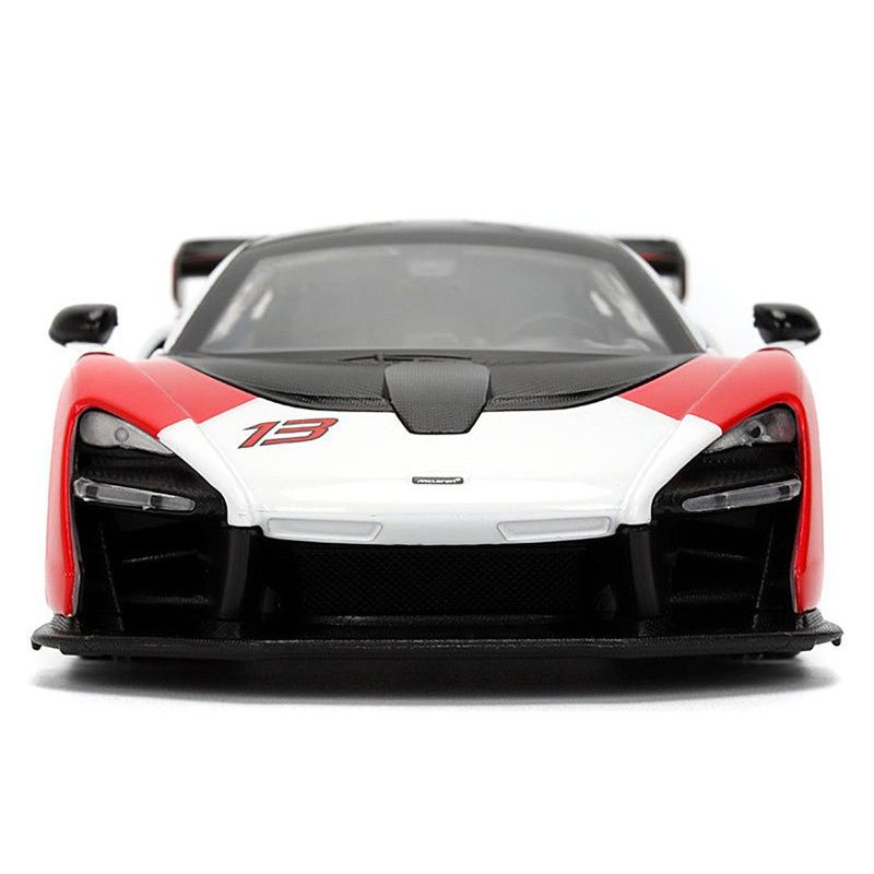 McLaren Senna Red and White with Carbon Hood and Top "HyperSpec" Series 1/24 Diecast Model Car by Jada - Jada - ModelCars.com