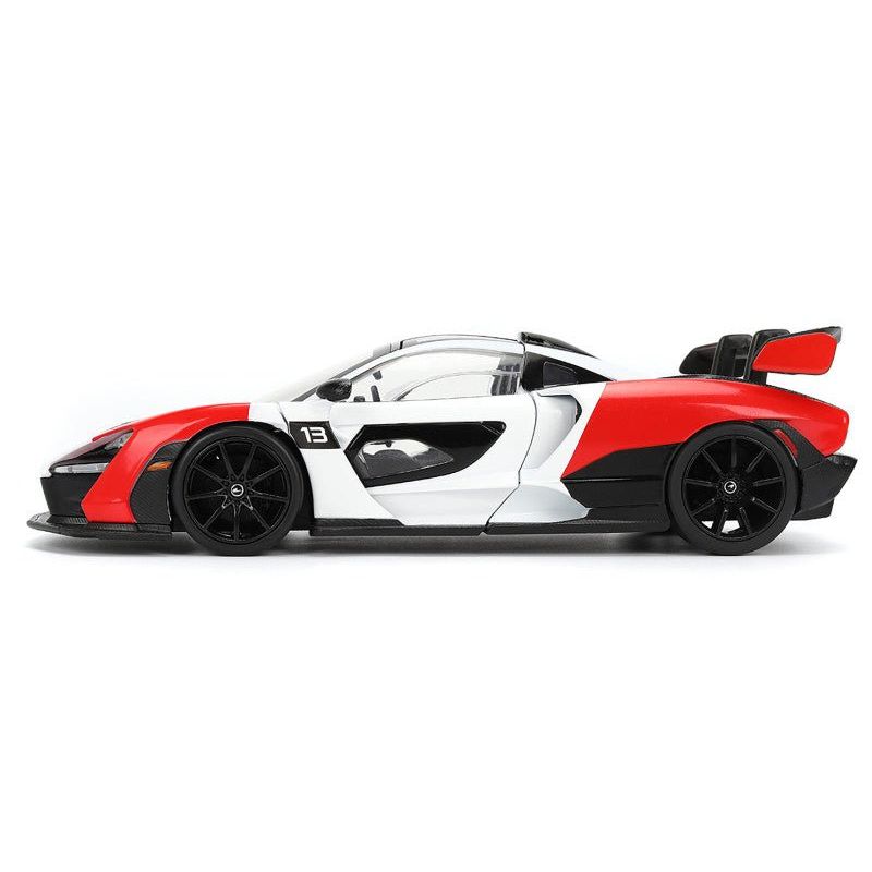 McLaren Senna Red and White with Carbon Hood and Top "HyperSpec" Series 1/24 Diecast Model Car by Jada - Jada - ModelCars.com
