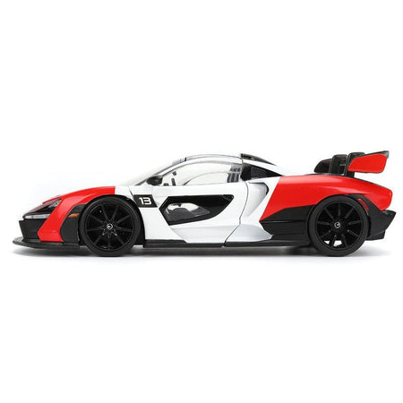 McLaren Senna Red and White with Carbon Hood and Top "HyperSpec" Series 1/24 Diecast Model Car by Jada - Jada - ModelCars.com