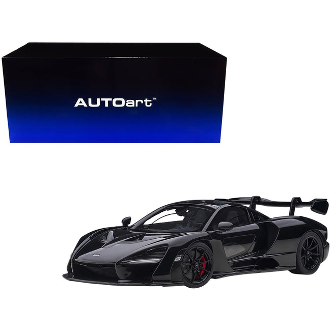 Mclaren Senna Stealth Cosmos Black with Carbon Accents 1/18 Model Car by Autoart - Autoart - ModelCars.com