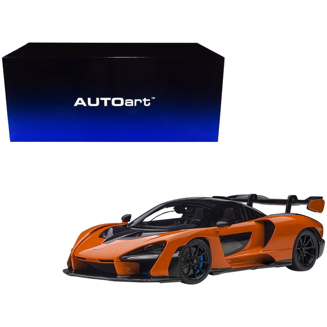Mclaren Senna Trophy Mira Orange and Black with Carbon Accents 1/18 Model Car by Autoart - Autoart - ModelCars.com