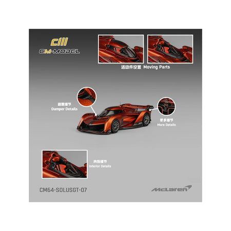 McLaren Solus GT Orange Metallic 1/64 Diecast Model Car by CM Model-CM Models-ModelCars.com