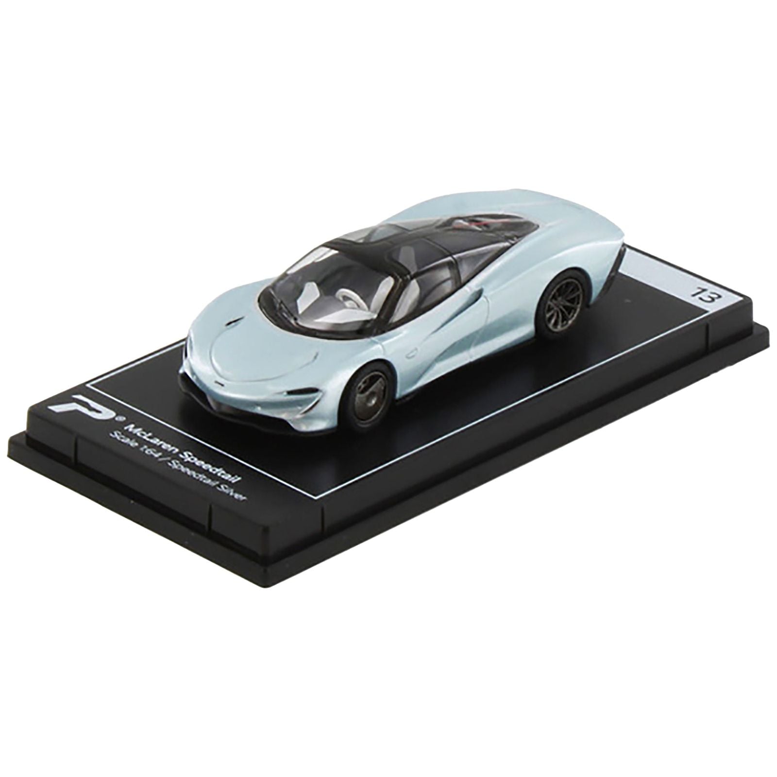 McLaren Speedtail Silver Metallic with Black Top "Hypercar League Collection" 1/64 Diecast Model Car by PosterCars - PosterCars - ModelCars.com