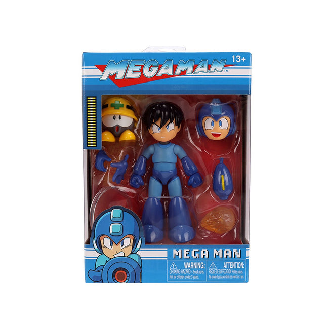 Mega Man 4.5" Moveable Figure (Deluxe Version) with Accessories and Alternate Head and Hands "Mega Man" (1987) Video Game Model by Jada-Jada-ModelCars.com