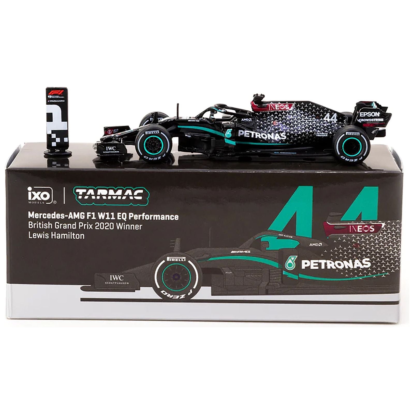 Mercedes - AMG F1 W11 EQ Performance 44 Lewis Hamilton Formula One F1 Winner "British GP" (2020) "Global64" Series 1/64 Diecast Model by Tarmac Works - Tarmac Works - ModelCars.com
