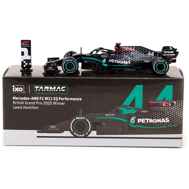 Mercedes - AMG F1 W11 EQ Performance 44 Lewis Hamilton Formula One F1 Winner "British GP" (2020) "Global64" Series 1/64 Diecast Model by Tarmac Works - Tarmac Works - ModelCars.com