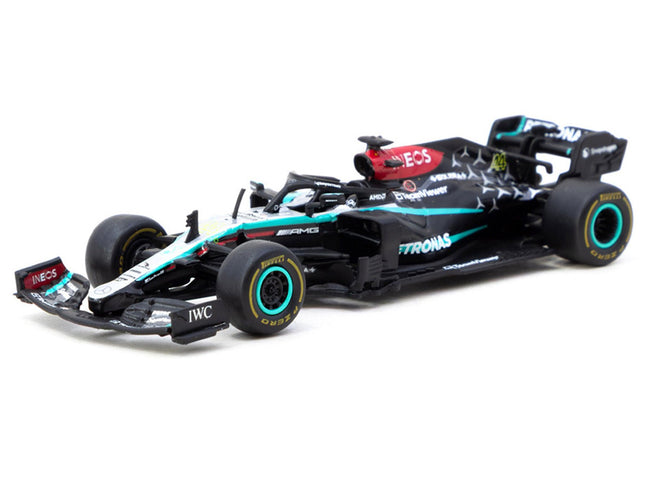 Mercedes-AMG F1 W12 E Performance #44 Lewis Hamilton Formula One F1 "New York Demo Run" (2024) "Global64" Series 1/64 Diecast Model by Tarmac Works-Tarmac Works-ModelCars.com