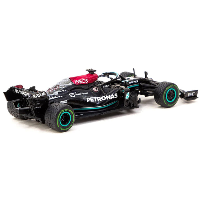 Mercedes - AMG F1 W12 E Performance 44 Lewis Hamilton Winner "Formula One F1 Russian GP" (2021) "100th Win" with Number Board "Global64" Series 1/64 Diecast Model Car by Tarmac Works - Tarmac Works - ModelCars.com
